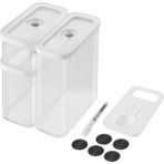 CetKing Fresh & Save Cube Saklama Düzenleyici, 5 Parçalı Orta Set, Kiler Düzenleyiciler ve Depolama, Plastik, Bpa Içermeyen Hava Geçirmez Kuru Gıda Saklama Kabı Badem, Muz Cipsi, Kuruyemiş ve Daha