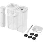 CetKing Fresh & Save Cube Vakumlu Başlangıç Seti, Boyut S, 6 Parçalı Vakumlu Saklama Seti, 3 x Cube Kutuları S, Vakum Pompası, Ölçüm Kaşığı, Nfc Etiketleri Dahil