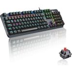 CetKing GK301 USB Kablolu Red Switch Mekanik Oyuncu Klavyesi - Makro Tuş Atamalı, Rgb LED Aydınlatmalı, Qwerty Türkçe Tuş Dizilimi, Gaming Türkçe Q Klavye Metalik Gri