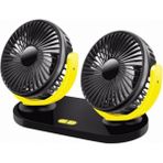 CetKing Group (7600) 3 Kademeli Çift Başlı 360 ° Dönebilen Araç Fanı Oto Fan Vantilatör Usbli ile Uyumlu