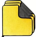 CetKing Hassas Temizlik Bezi, Çok Amaçlı Nano Teknoloji, 30X30 Cm, Araba ve Ev Temizliği, Çift Yönlü, Sarı-Gri (1 Adet)
