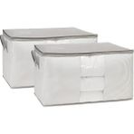 CetKing Home Textile 2'li Mega Boy Pvc Pencereli Stuff & Things Gri Çizgili Hurç Set