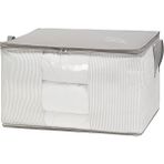CetKing Home Textile Büyük Boy Pvc Pencereli Gri Çizgili Stuff & Things Hurç 60 x 43 x 35 cm