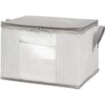 CetKing Home Textile Orta Boy Pvc Pencereli Gri Çizgili Stuff & Things Hurç 45 x 40 x 30 cm