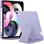 CetKing iPad Tablet Ile Uyumlu Kılıf Lüks Kadife Iç Kaplamalı Suni Deri Mıknatıslı Standlı Tablet Arka Kapak (Lila, iPad 9.nesil 10.2 Inch)