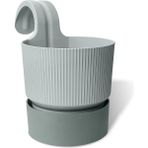 CetKing Ixora Tek Askılı Balkon Saksısı Tabaklı Mat Plastik Saksı (1 Adet, Gri)