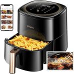 CetKing K10 Airfryer, Fritöz, 5 Litre Xl, 1500 W, Siyah