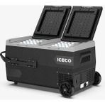 CetKing K95D 12/24VOLT 95 Litre Akülü/kablolu/çift Bölmeli Kompresörlü Tekerlekli Outdoor Oto Buzdolabı/dondurucu (Akü Dahil Değildir)
