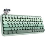 CetKing Kablosuz Bluetooth Retro Sessiz Klavye – Yuvarlak Tuşlu, Kedi Süs Aksesuarı, 84 Tuşlu, Taşınabilir, Akıllı Uyku Modu, Ergonomik Tasarım, Tablet Telefon Uyumlu, Ajazz AJ308I Yeşil