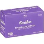 CetKing Kartuş Dolma Kalem Kartuşu 6'lı Blister 10'lu Paket Mor