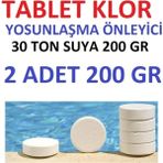 CetKing Klor 200 gr 2 Adet Yosun Önleyici Havuz Temizleyici Havuz Tablet Kloru Su Dezenfektanı