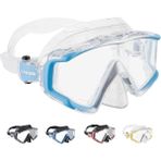 CetKing Liberty Triside Spe Dalış Maskesi, Clear/blue/silver