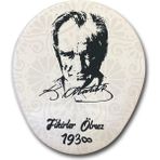 CetKing LN-1938 Fikirler Ölmez Atatürk Desenli Ergonomik Suya Dayanıklı Bileklikli Mouse Pad - Altın