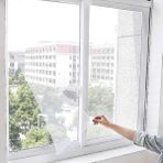 CetKing Luas Pencere Sinekliği, Çift Kanat Beyaz Tül Sineklik, Sivrisinek Ağı, Sinek Böcek Tutucu, Aparatlı Cam Sinek Teli, Kolay Montaj 150 cm