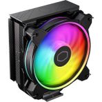 CetKing Master Hyper 212 Halo Cpu Lavabo - Siyah Alüminyum Kaplama, Kanatlı 4 Isı Sürekli Doğrudan Temas Borusu, MF120 Halo2 Argb Fan, Argb Algılama, LGA1700 ve Am5 Desteği - Siyah