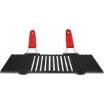 CetKing Metal Döküm Mangal Izgarası, Çift Silikon Kulplu, 40 x 25 x 0.7 cm
