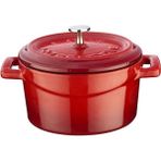 CetKing Metal Döküm Mini Tencere, 10 Cm, 0.35 L Hacim, Kırmızı