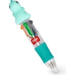 CetKing - Mini Magic Rainbow, 4 Renkli Tükenmez Kalem, Yeşil, Mavi, Turuncu, Siyah, Uç 1 Mm, Ergonomik Silikon Sap, Çap 2,3 Cm, Yükseklik 10 Cm, Dinozor