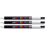 CetKing Pc-1mr Uni Beyaz Boya Marker Kalemler Ultra Ince 0,7 mm Kalibre Uç Ucu Her Yüzeye Yazılır Kumaş Cam Taş Metal Ahşap Plastik (3'lü Paket)