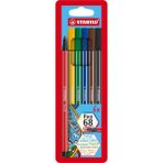 CetKing Pen 68 - Keçe Uçlu Boya Kalemi - 6 'lı Askılı Paket - 6 Farklı Renkte