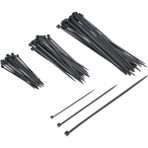 CetKing Plastik Kablo Bağı Cırt Kelepçe Set 100 mm - 150 mm - 250 mm x 2.5 mm Siyah (20 Şer Adet x 3) 60 Adet