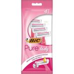 CetKing Pure Lady Kadın Tıraş Bıçağı 4'lü Poşet (3 Bıçak), Aloe Vera ile Zenginleştirilmiş Kayganlaştırıcı Jel Şerit