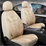 CetKing Romeo 156 Sportwagon ile Uyumlu Lüx Deri Detaylı Oto Koltuk Kılıfı Ön Arka Takım Vista Bej