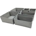 CetKing Room 6'lı Gri Çekmece Içi Düzenleyici Organizer Set - Çok Amaçlı Dolap Içi Kutu Seti