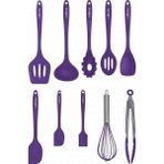 CetKing Salvatore 10 Parça Mor Isıya Dayanıklı Yanmaz Yapışmaz Silikon Spatula Seti - VLT1156