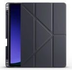 CetKing Samsung Galaxy Tab S10 Fe ile Uyumlu Kılıf Tri Folding Silikon Kalem Bölmeli Katlanabilir Standlı Pu Deri Yumuşak Kapak, Tablet Kılıfı [akıllı Kapak, Uyku Modlu], Siyah