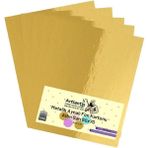CetKing Sarı 50X70 Metalik Aynalı Fon Kartonu 5 Adet 1 Paket Artlantis Aynalı Metalik Fon Kartonu