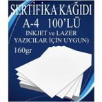 CetKing Sertifika Kağıdı Kalın 100 Adet Gramajlı Fotokopi Kağıdı 160 gr Tüm Yazıcılara Uyumlu 21X29.7 cm Kalın Baskı Kağıdı