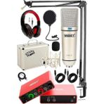 CetKing Special Paket-2 Stüdyo Ekipmanları GLX-700RD Ses Kartı Cx1 Mikrofon Kulaklık Stand