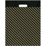 CetKing Tiri Store Takviyeli El Geçme Siyah Çizgili Mağaza Poşeti 4 No 40X50 cm 50 Adet, Siyah Çizgili