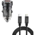 CetKing Transparent 45W Pd/qc Mini Araç Şarj Cihazı ve 1 Metre iPhone Hızlı Şarj Kablosu L35 - Blt-00
