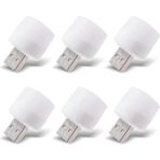 CetKing USB LED Küçük Beyaz Işık, USB Mini LED Lamba, Koridor, Tuvalet, Oturma Odası, Çocuk Odası Için Rehber Gece Aydınlatma Işığı (6 Adet)