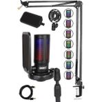 CetKing V6 Rgb Set USB Oyuncu ve Yayıncı Mikrofonu Condenser Stüdyo (Kayıt Gaming Tiktok Twitch Canlı Yayın Discord Youtube)