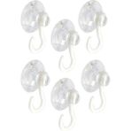 CetKing Vantuz Öpücük 4 cm 6 Adet Büyük Kancalı Cam Vantuzu Pvc Vantuz Mutfak Banyo Pencere ve Kapı Camı Vantuzu