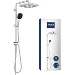 CetKing Vitalio Comfort 250 Yön Değiştiricili Duş Sistemi, Duvar Dışı Bağlantılı, 2 Akışlı Kare Tepe Duşu, 2 Akışlı El Duşu, 1500MM ve 1250MM Duş Hortumu, Su Tasarruflu, Duş Başlığı, Krom, 26698001
