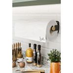 CetKing Yapışkanlı Doğal Gürgen Ağaç Ahşap Bar Metal Rulo Kağıt Havluluk, Kağıt Havlu Standı, Banyo Mutfak Havlu Çubuğu, Peçetelik Kağıt Havlu Rafı, Kağıt Havluluk Askısı (Metal, Siyah)
