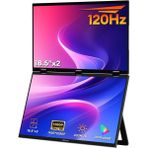 CetKing Z18W 2X18.5" Çift Ekran 1920 * 1080@120Hz Full Hd IPS Panel Type-C 100% Srgb 300CD/M² Taşınabilir Monitör