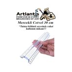 Cetvel Mercekli Plastik Şeffaf 1 Adet Okul Sınıf Öğrenci Büyüteçli Tutumu Kolay Cetvel 30 CM Şeffaf