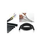 CevHers 10 mm Yarıklı Spiral Hortum Kablo 10 Metre Gizleme Izolasyon Borusu Esnek Siyah