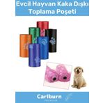Çevre Dostu Evcil Hayvan Dışkı Toplama Pati Desenli Köpek Kaka Poşeti Torbası 4 Paket 60 Adet Rulo