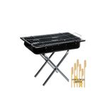 Çevre Portatif Ayaklı Mangal Büyük Boy 60x35 Cm'lik, Izgara Telli, Çıra Hediyeli