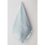 Cevval %100 Pamuk Kenarları Püsküllü 4 Kat 230 Gram 115 X100 cm Çok Amaçlı Müslin Bebek Battaniyesi - Su Yeşili - 115 x 100 cm