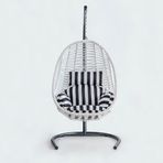 Cewi Cosmo Swing Beyaz Rattan Zebra Oturumlu Salıncak