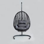 Cewi Cosmo Swing Kahve Rattan Gri Oturumlu Salıncak