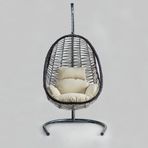 Cewi Cosmo Swing Kahve Rattan Krem Oturumlu Salıncak