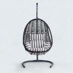 Cewi Cosmo Swing Kahve Rattan Zebra-Kahve Oturumlu Salıncak